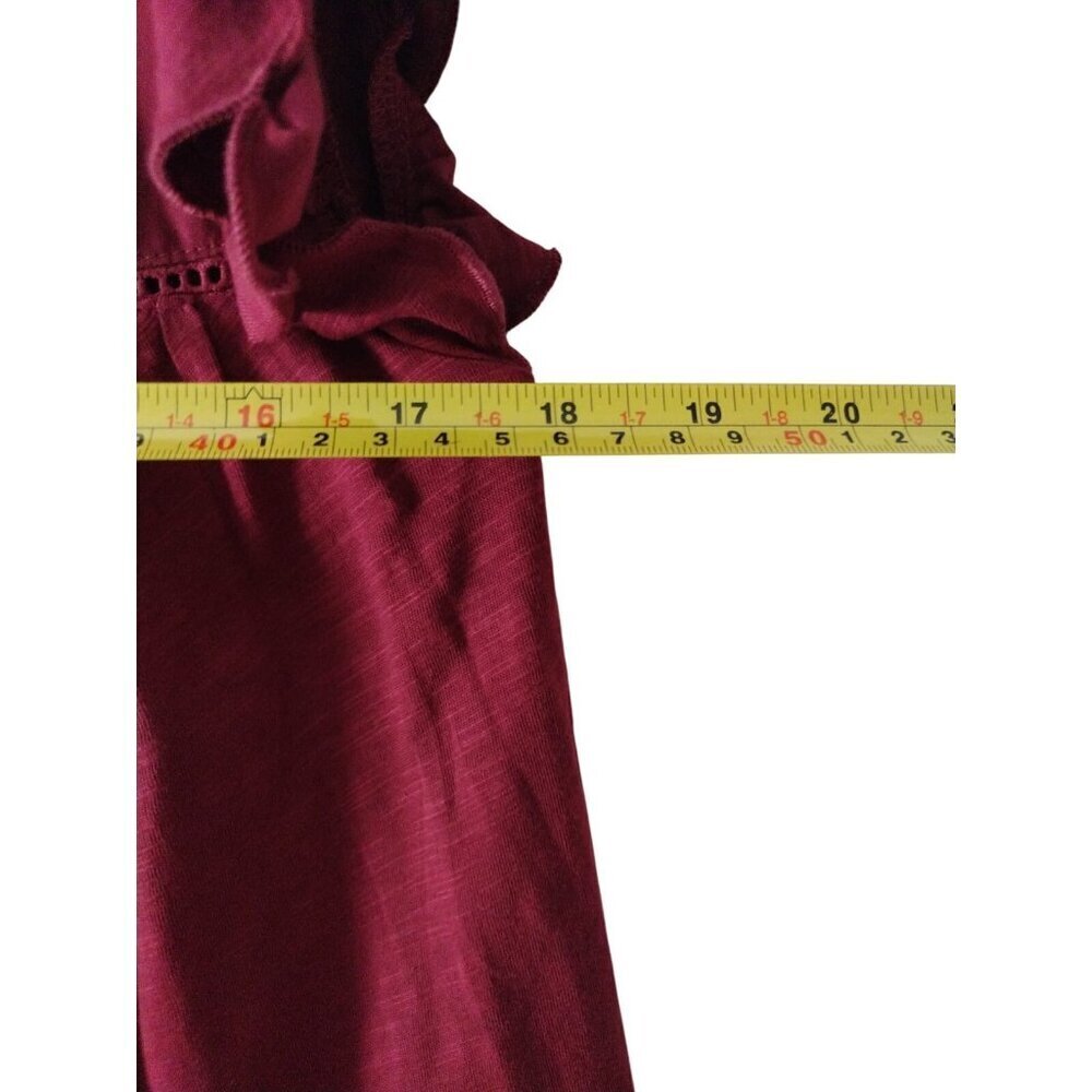 Knox Rose Womens Embroidered Maroon Blouse With Tassel Tie Size Large, NWT. - Picture 7 of 8